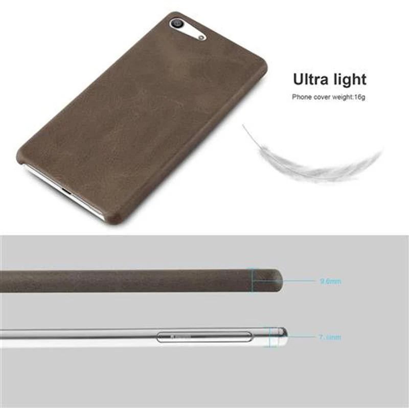 Cadorabo Hülle kompatibel mit Sony Xperia M5 Hard Case Schutzhülle aus Kunstleder