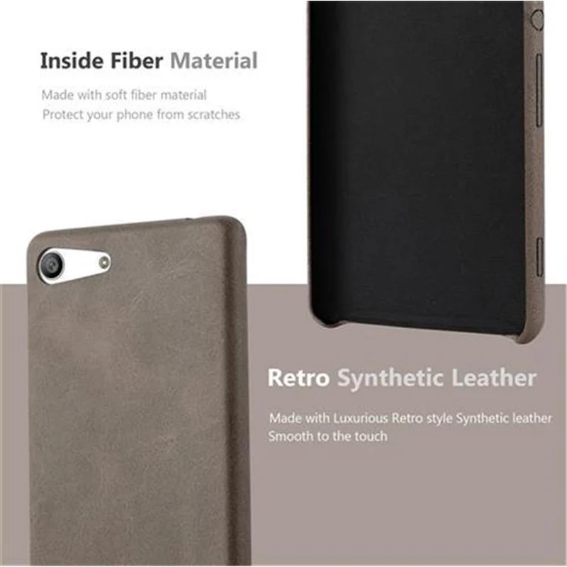 Cadorabo Hülle kompatibel mit Sony Xperia M5 Hard Case Schutzhülle aus Kunstleder