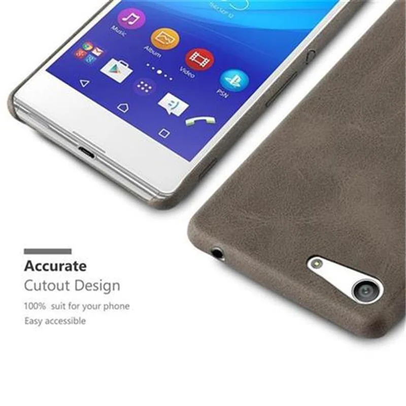 Cadorabo Hülle kompatibel mit Sony Xperia M5 Hard Case Schutzhülle aus Kunstleder