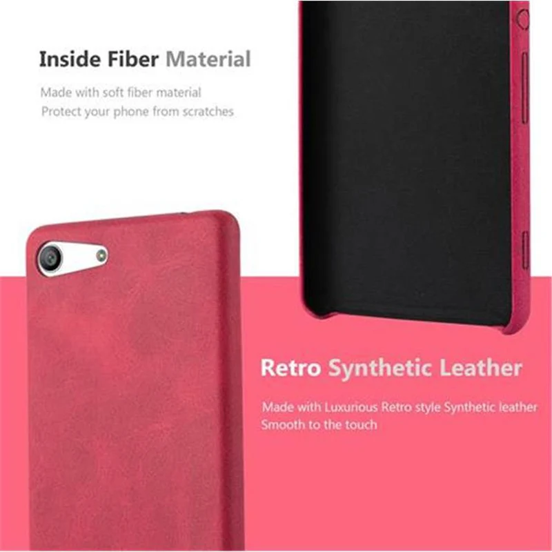 Cadorabo Hülle kompatibel mit Sony Xperia M5 Hard Case Schutzhülle aus Kunstleder
