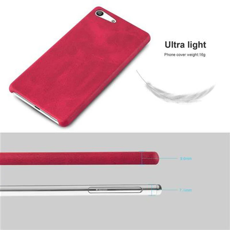 Cadorabo Hülle kompatibel mit Sony Xperia M5 Hard Case Schutzhülle aus Kunstleder