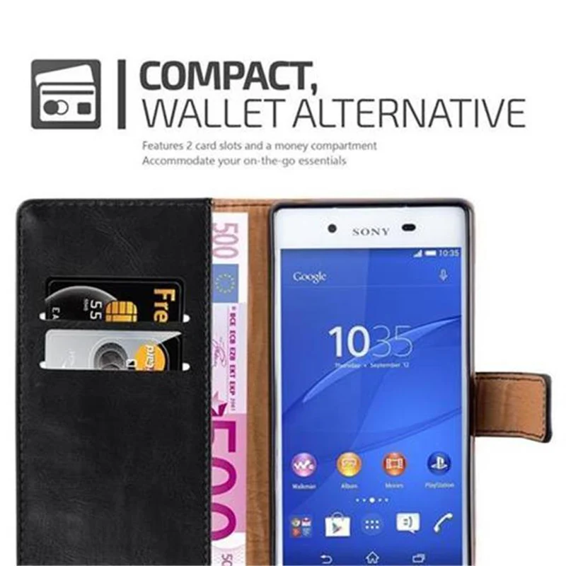 Cadorabo Hülle kompatibel mit Sony Xperia Z3 PLUS / Z4 Schutzhülle mit Magnetverschluss, Standfunktion und Kartenfach