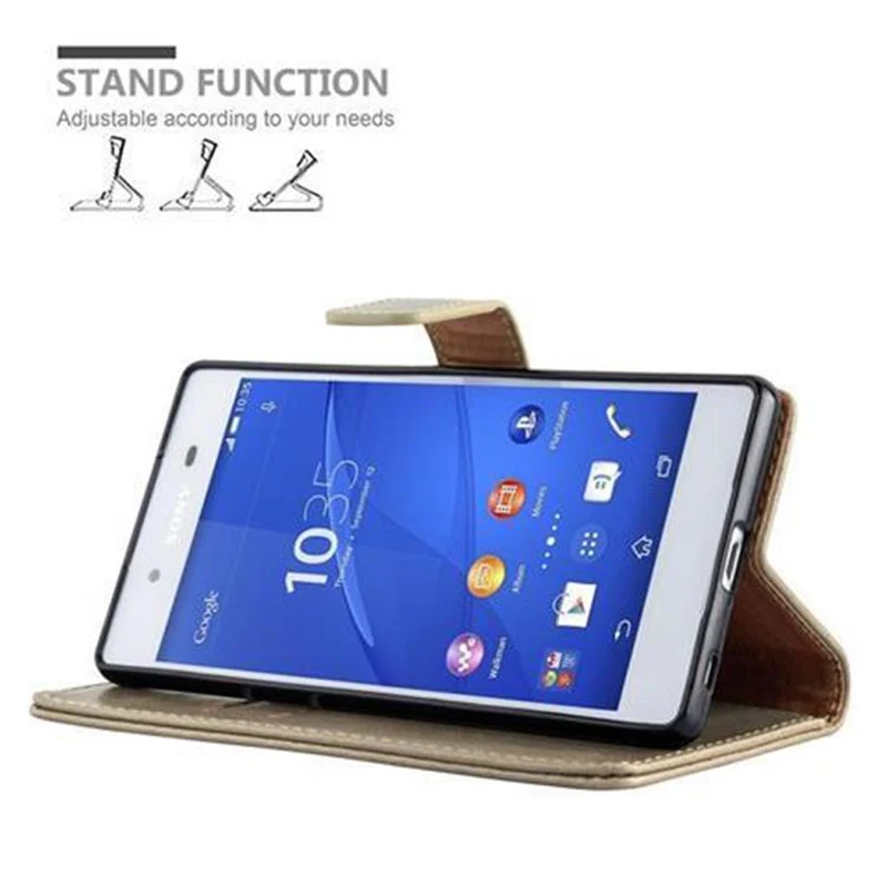 Cadorabo Hülle kompatibel mit Sony Xperia Z3 PLUS / Z4 Schutzhülle mit Magnetverschluss, Standfunktion und Kartenfach