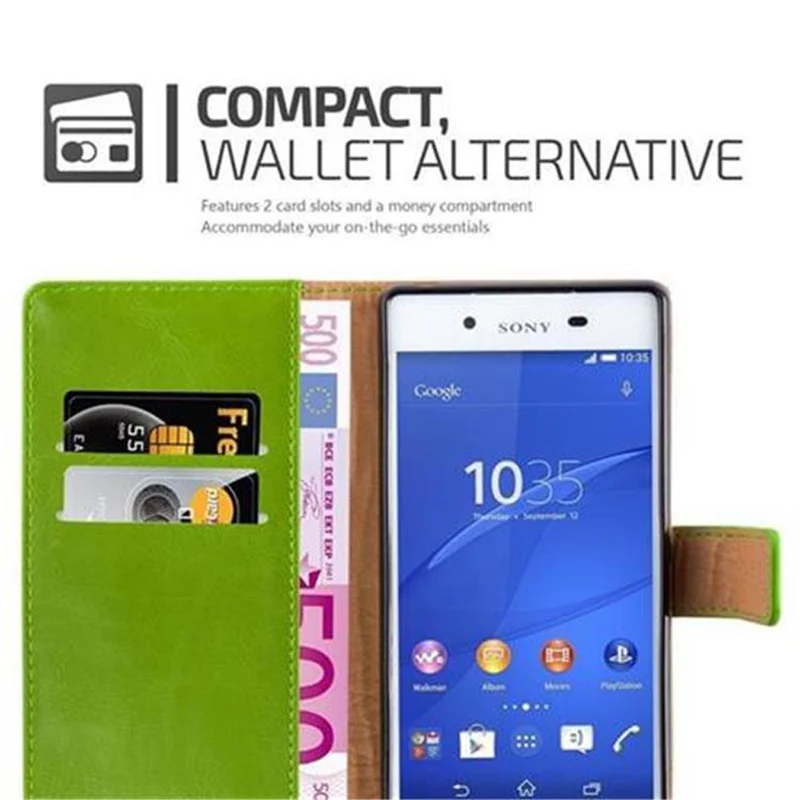 Cadorabo Hülle kompatibel mit Sony Xperia Z3 PLUS / Z4 Schutzhülle mit Magnetverschluss, Standfunktion und Kartenfach