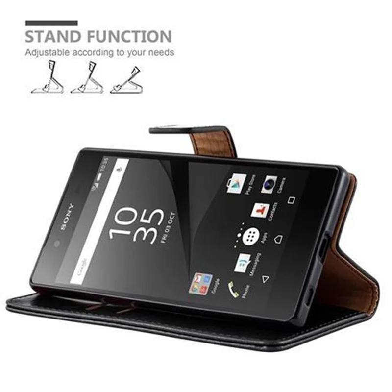 Cadorabo Hülle kompatibel mit Sony Xperia Z5 Schutzhülle mit Magnetverschluss, Standfunktion und Kartenfach