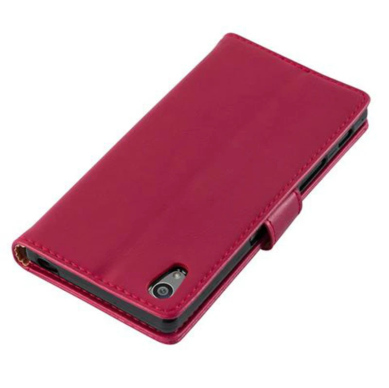 Cadorabo Hülle kompatibel mit Sony Xperia Z5 Schutzhülle mit Magnetverschluss, Standfunktion und Kartenfach