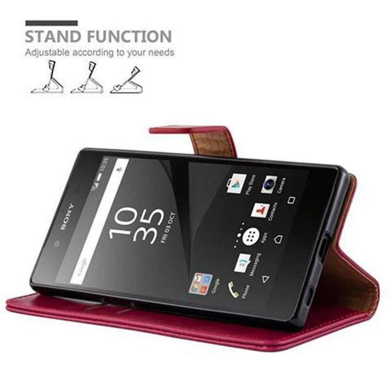 Cadorabo Hülle kompatibel mit Sony Xperia Z5 Schutzhülle mit Magnetverschluss, Standfunktion und Kartenfach