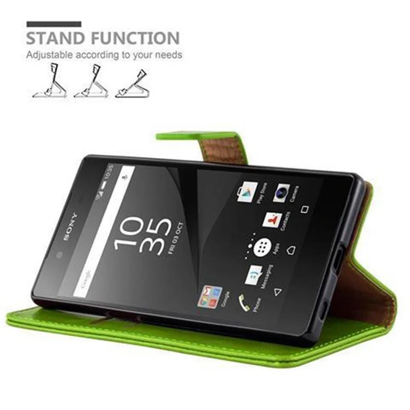 Cadorabo Hülle kompatibel mit Sony Xperia Z5 Schutzhülle mit Magnetverschluss, Standfunktion und Kartenfach