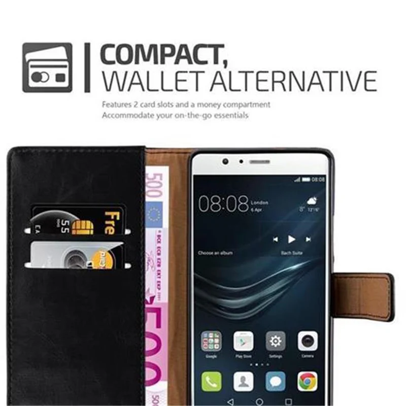 Cadorabo Hülle kompatibel mit Huawei P9 LITE 2016 / G9 LITE Schutzhülle mit Magnetverschluss, Standfunktion und Kartenfach