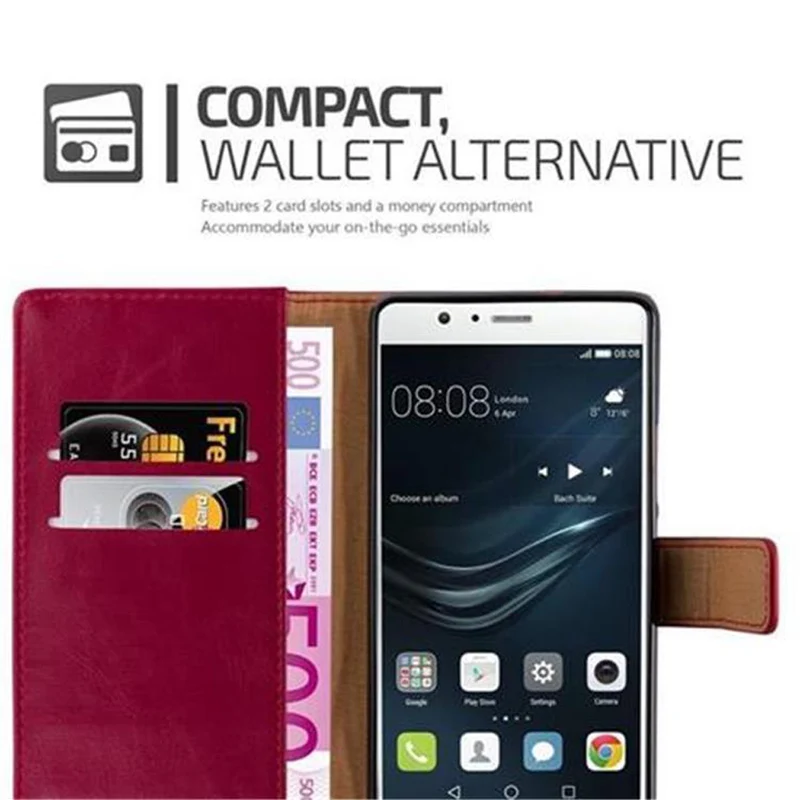 Cadorabo Hülle kompatibel mit Huawei P9 LITE 2016 / G9 LITE Schutzhülle mit Magnetverschluss, Standfunktion und Kartenfach