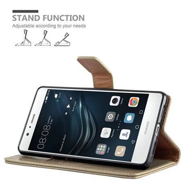 Cadorabo Hülle kompatibel mit Huawei P9 LITE 2016 / G9 LITE Schutzhülle mit Magnetverschluss, Standfunktion und Kartenfach