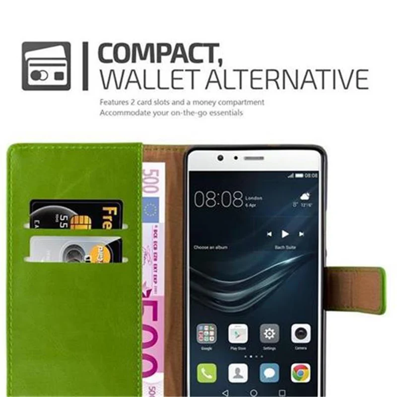 Cadorabo Hülle kompatibel mit Huawei P9 LITE 2016 / G9 LITE Schutzhülle mit Magnetverschluss, Standfunktion und Kartenfach