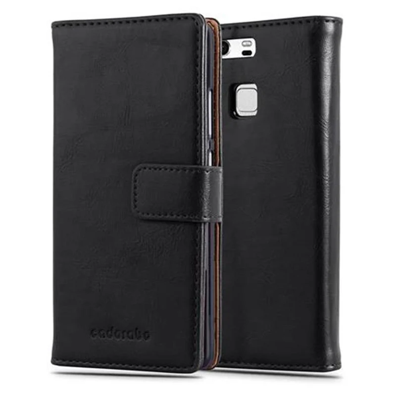 Cadorabo Hülle kompatibel mit Huawei P9 Schutzhülle mit Magnetverschluss, Standfunktion und Kartenfach