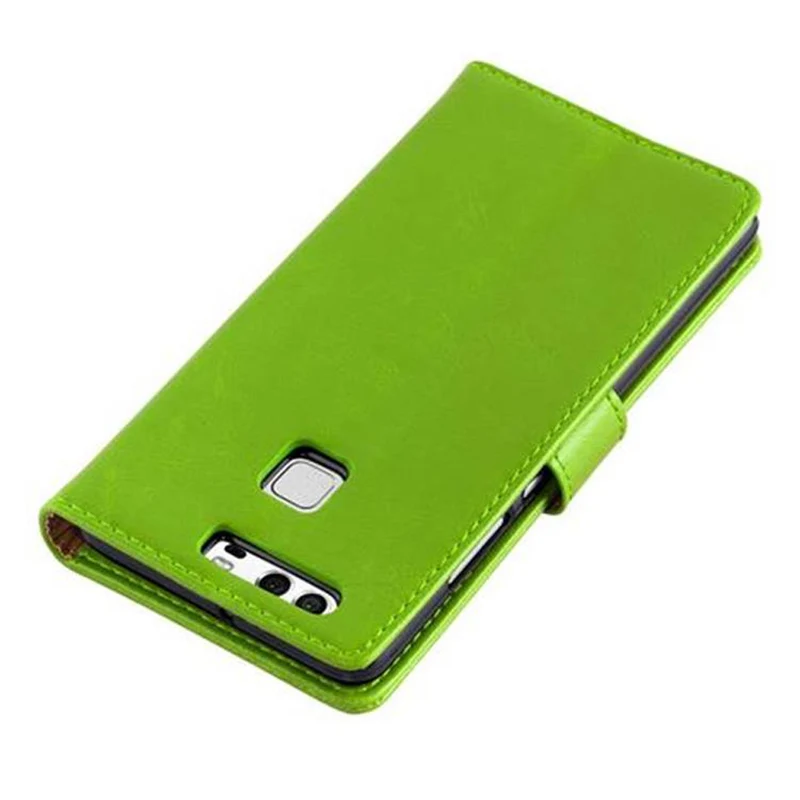 Cadorabo Hülle kompatibel mit Huawei P9 Schutzhülle mit Magnetverschluss, Standfunktion und Kartenfach