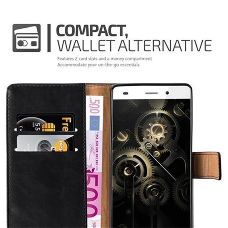 Cadorabo Hülle kompatibel mit Huawei P8 LITE 2015 Schutzhülle mit Magnetverschluss, Standfunktion und Kartenfach