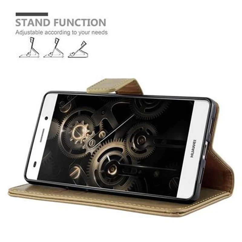 Cadorabo Hülle kompatibel mit Huawei P8 LITE 2015 Schutzhülle mit Magnetverschluss, Standfunktion und Kartenfach