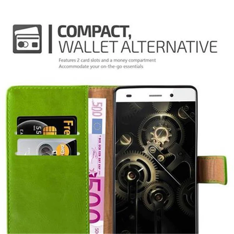 Cadorabo Hülle kompatibel mit Huawei P8 LITE 2015 Schutzhülle mit Magnetverschluss, Standfunktion und Kartenfach
