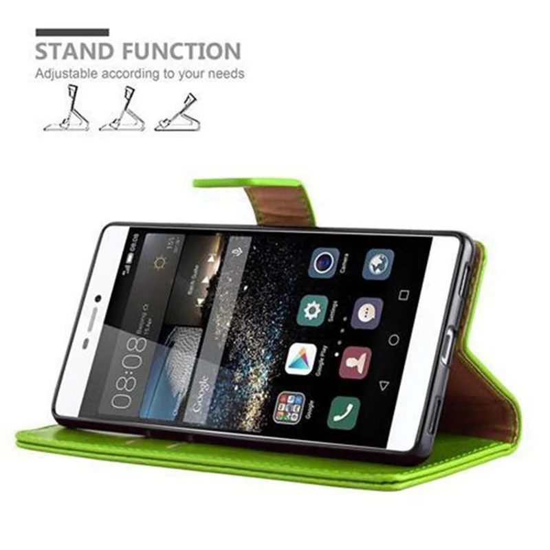 Cadorabo Hülle kompatibel mit Huawei P8 Schutzhülle mit Magnetverschluss, Standfunktion und Kartenfach