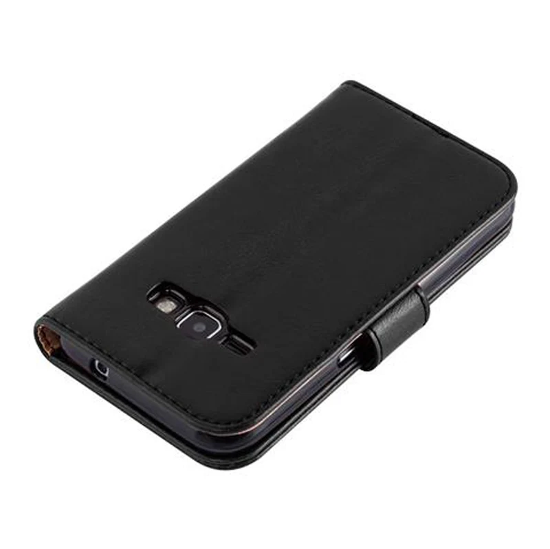 Cadorabo Hülle kompatibel mit Samsung Galaxy J1 2016 Schutzhülle mit Magnetverschluss, Standfunktion und Kartenfach