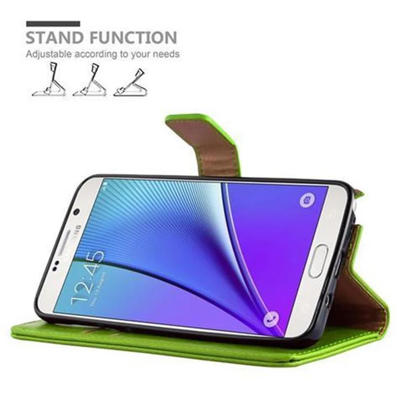 Cadorabo Hülle kompatibel mit Samsung Galaxy NOTE 5 Schutzhülle mit Magnetverschluss, Standfunktion und Kartenfach