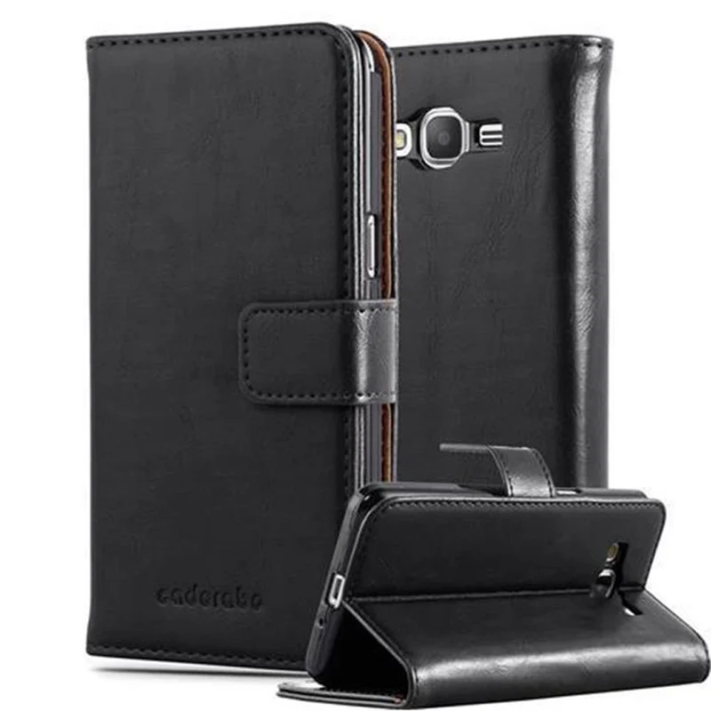 Cadorabo Hülle kompatibel mit Samsung Galaxy GRAND PRIME Schutzhülle mit Magnetverschluss, Standfunktion und Kartenfach