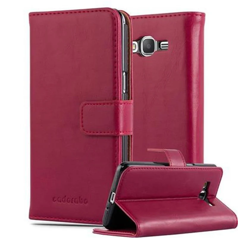 Cadorabo Hülle kompatibel mit Samsung Galaxy GRAND PRIME Schutzhülle mit Magnetverschluss, Standfunktion und Kartenfach