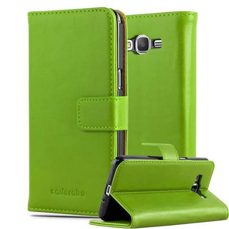 Cadorabo Hülle kompatibel mit Samsung Galaxy GRAND PRIME Schutzhülle mit Magnetverschluss, Standfunktion und Kartenfach