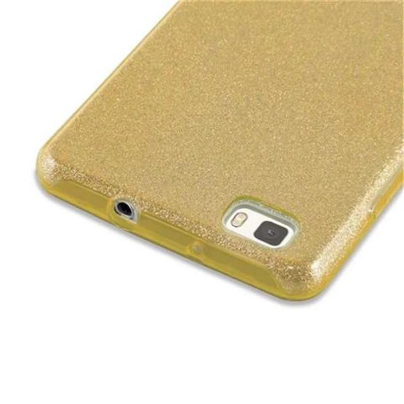 Cadorabo Hülle kompatibel mit Huawei P8 LITE 2015 TPU Silikon und Hard Case Schutzhülle im Glitzer Design
