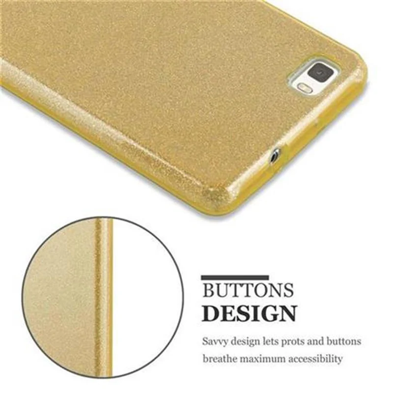 Cadorabo Hülle kompatibel mit Huawei P8 LITE 2015 TPU Silikon und Hard Case Schutzhülle im Glitzer Design