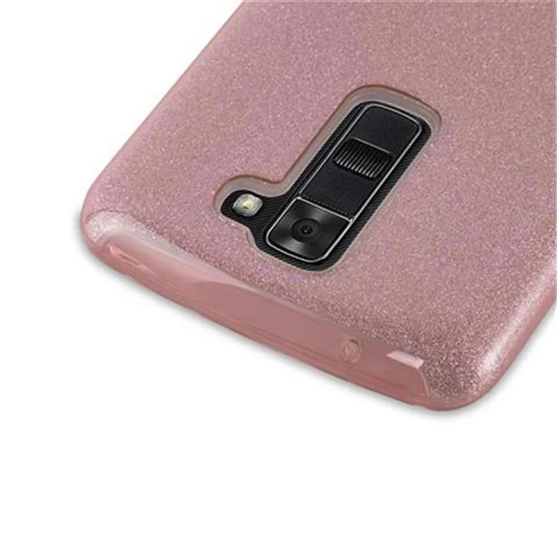 Cadorabo Hülle kompatibel mit LG K7 2016 TPU Silikon und Hard Case Schutzhülle im Glitzer Design