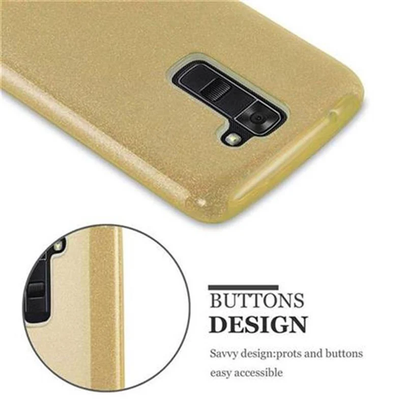 Cadorabo Hülle kompatibel mit LG K7 2016 TPU Silikon und Hard Case Schutzhülle im Glitzer Design