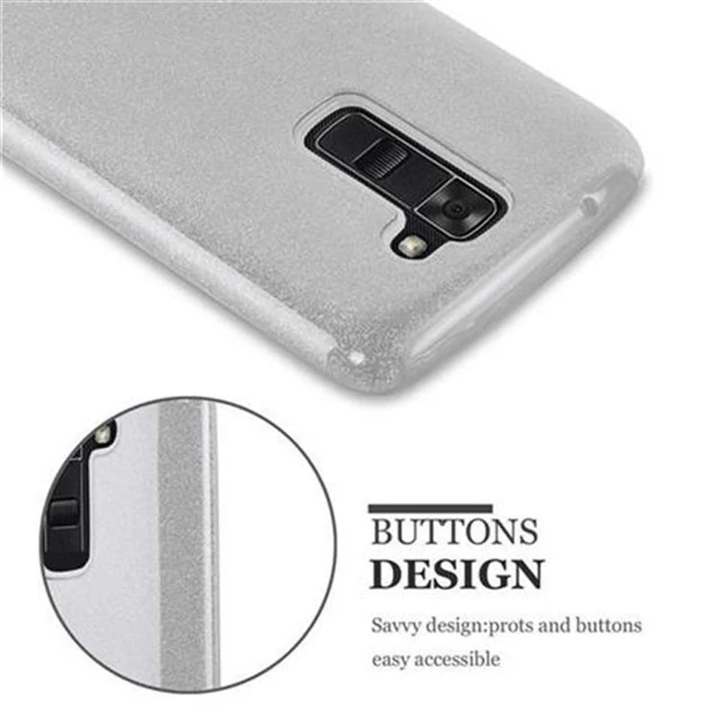 Cadorabo Hülle kompatibel mit LG K7 2016 TPU Silikon und Hard Case Schutzhülle im Glitzer Design