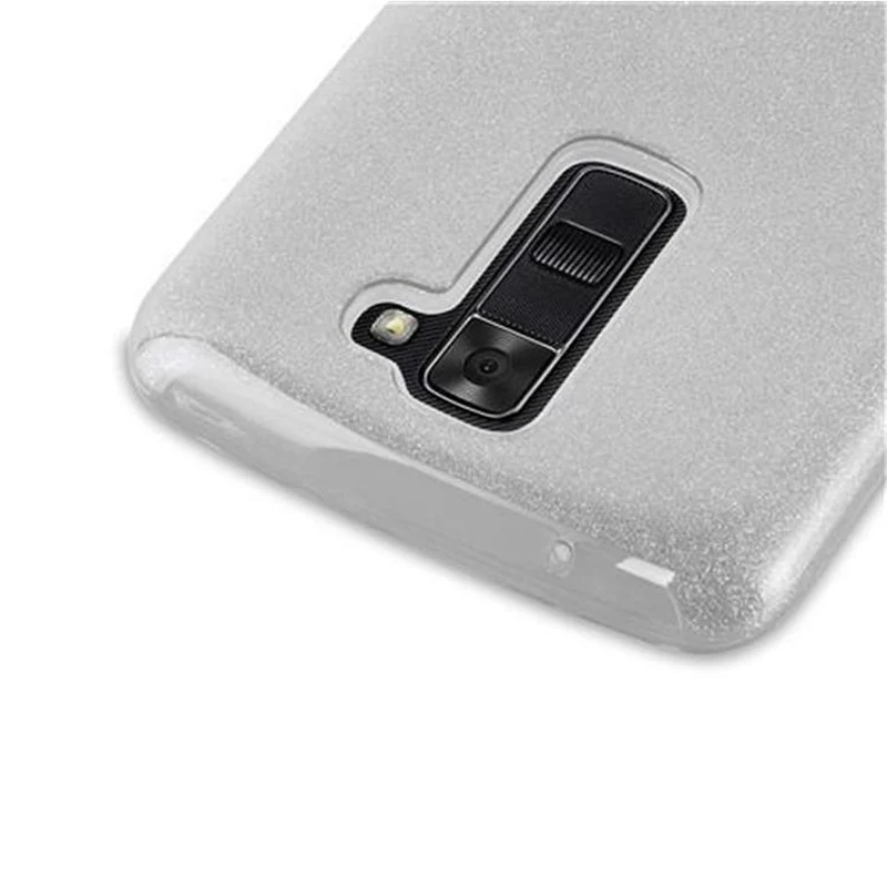 Cadorabo Hülle kompatibel mit LG K7 2016 TPU Silikon und Hard Case Schutzhülle im Glitzer Design
