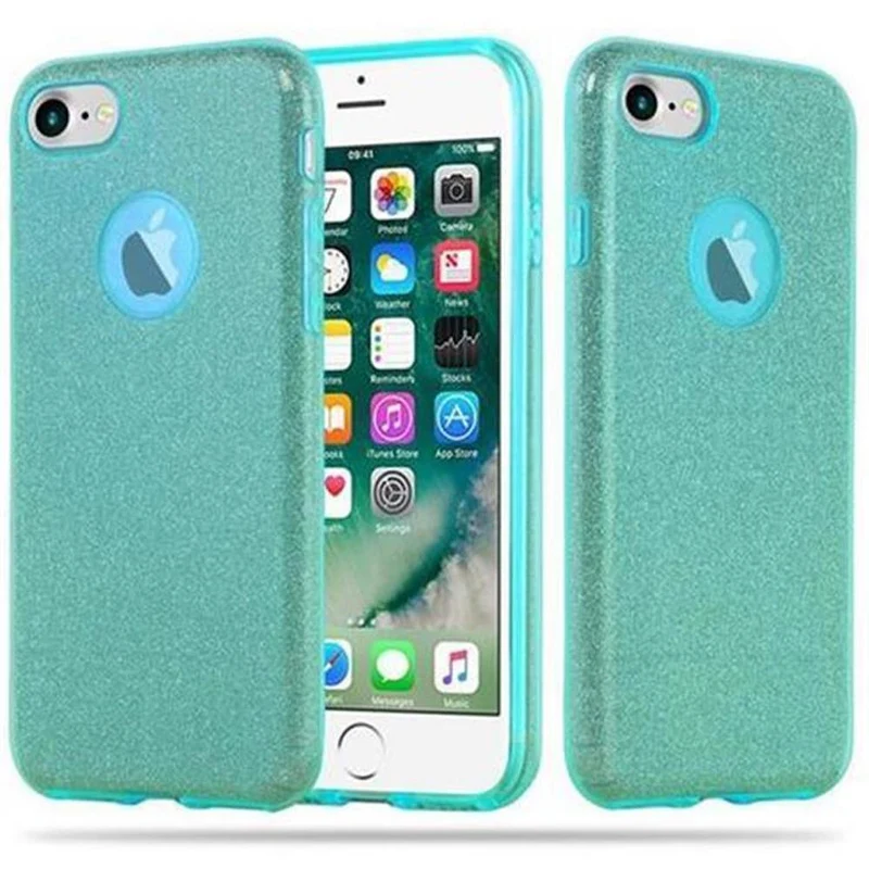 Cadorabo Hülle kompatibel mit Apple iPhone 7 / 7S / 8 / SE 2020 TPU Silikon und Hard Case Schutzhülle im Glitzer Design