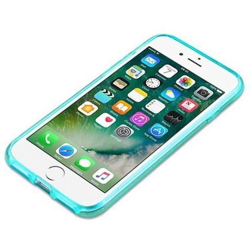 Cadorabo Hülle kompatibel mit Apple iPhone 7 / 7S / 8 / SE 2020 TPU Silikon und Hard Case Schutzhülle im Glitzer Design