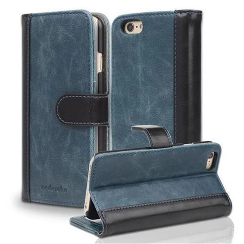 Cadorabo Hülle kompatibel mit Apple iPhone 6 / 6S Schutzhülle mit Standfunktion und Kartenfach im zweifarbigen Design