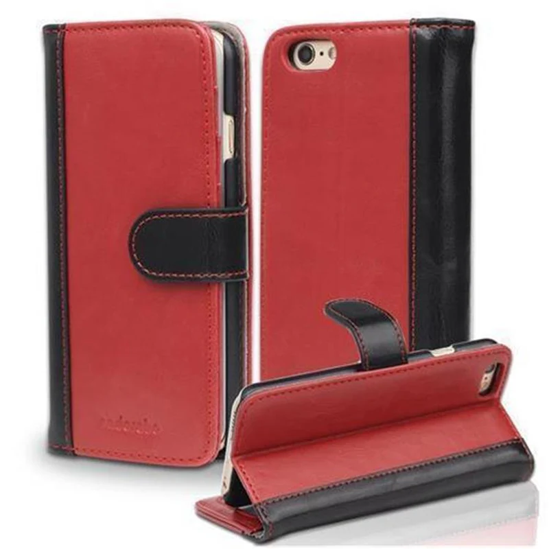 Cadorabo Hülle kompatibel mit Apple iPhone 6 / 6S Schutzhülle mit Standfunktion und Kartenfach im zweifarbigen Design