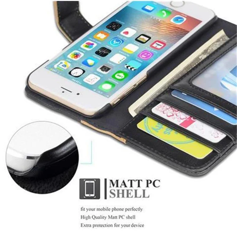 Cadorabo Hülle kompatibel mit Apple iPhone 6 / 6S Schutzhülle mit Standfunktion und Kartenfach im zweifarbigen Design
