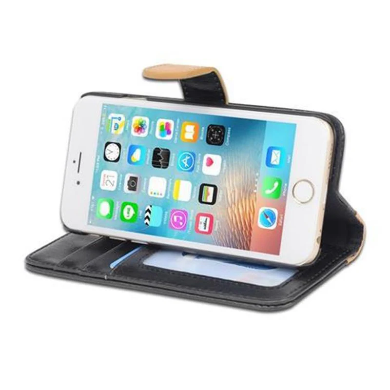 Cadorabo Hülle kompatibel mit Apple iPhone 6 / 6S Schutzhülle mit Standfunktion und Kartenfach im zweifarbigen Design