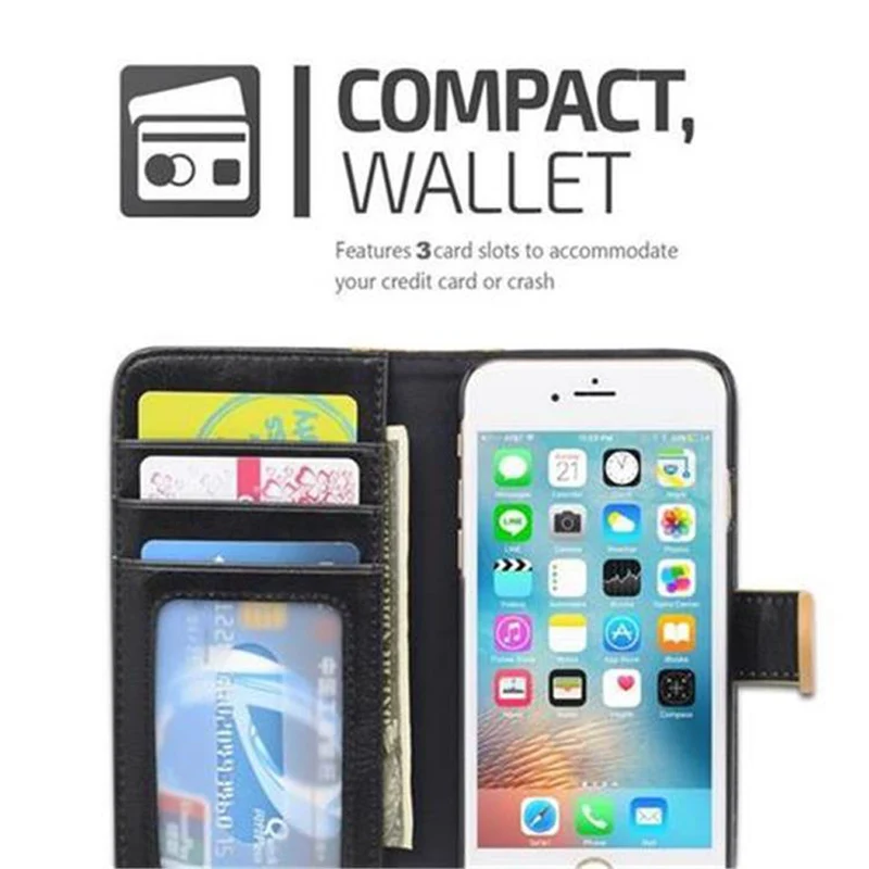 Cadorabo Hülle kompatibel mit Apple iPhone 6 / 6S Schutzhülle mit Standfunktion und Kartenfach im zweifarbigen Design