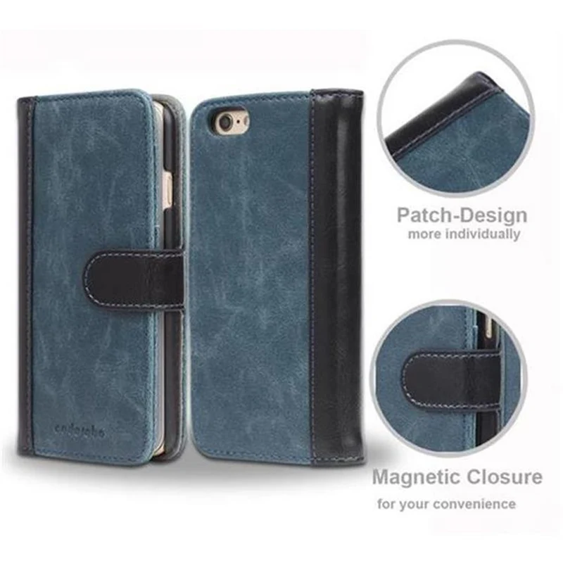 Cadorabo Hülle kompatibel mit Apple iPhone 6 / 6S Schutzhülle mit Standfunktion und Kartenfach im zweifarbigen Design