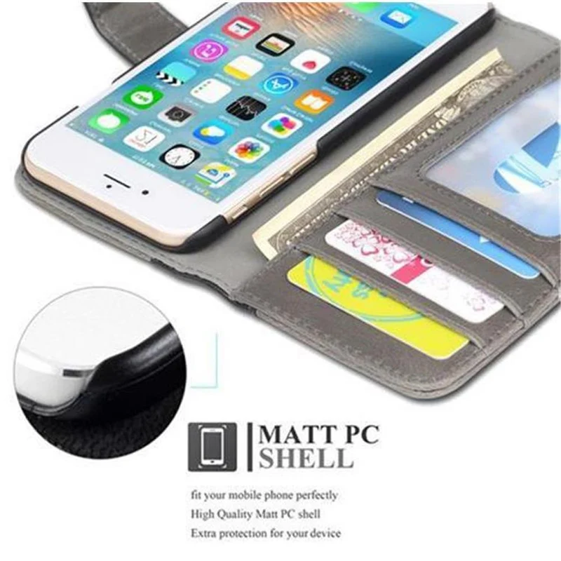 Cadorabo Hülle kompatibel mit Apple iPhone 6 / 6S Schutzhülle mit Standfunktion und Kartenfach im zweifarbigen Design