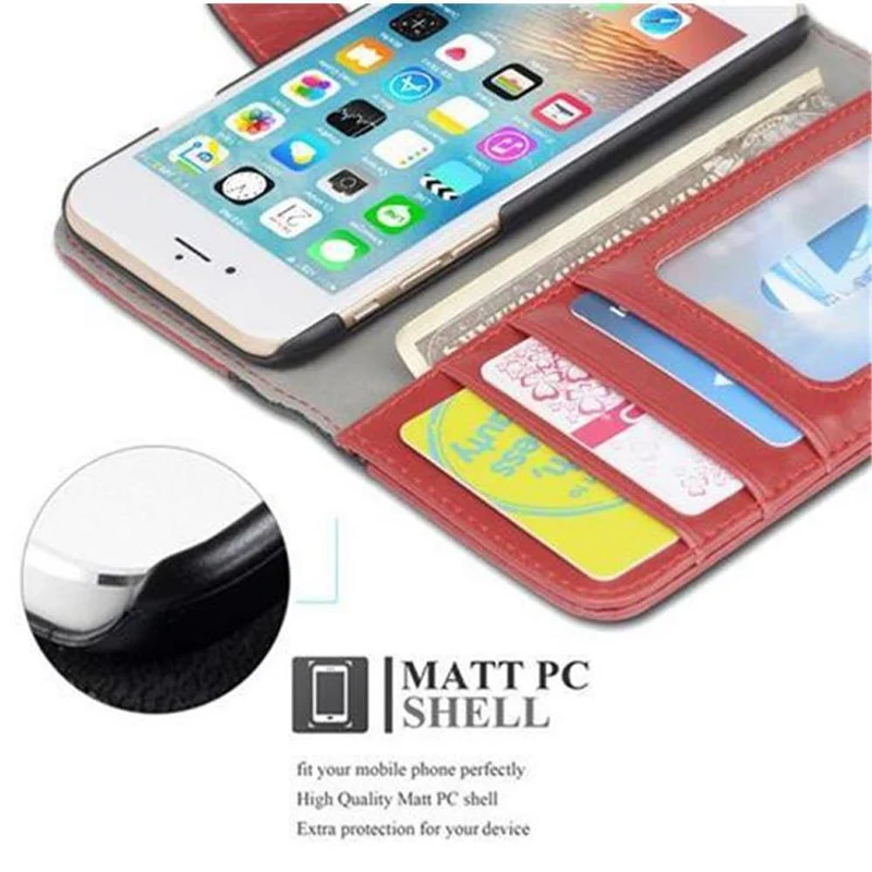 Cadorabo Hülle kompatibel mit Apple iPhone 6 / 6S Schutzhülle mit Standfunktion und Kartenfach im zweifarbigen Design