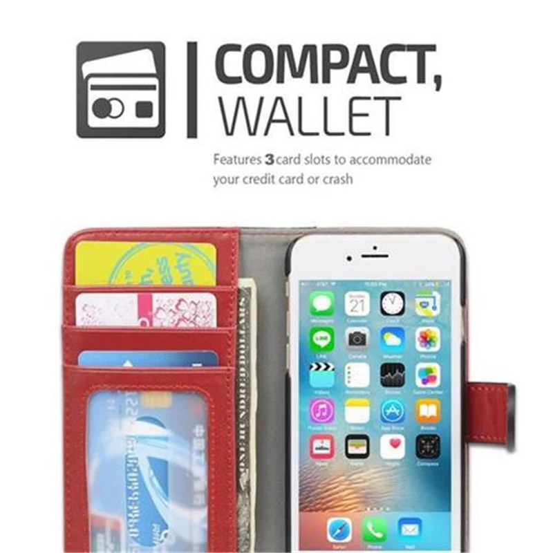 Cadorabo Hülle kompatibel mit Apple iPhone 6 / 6S Schutzhülle mit Standfunktion und Kartenfach im zweifarbigen Design