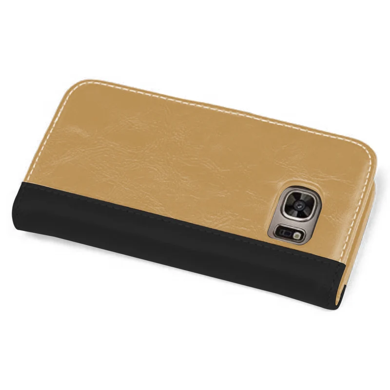 Cadorabo Hülle kompatibel mit Samsung Galaxy S7 Schutzhülle mit Standfunktion und Kartenfach im zweifarbigen Design