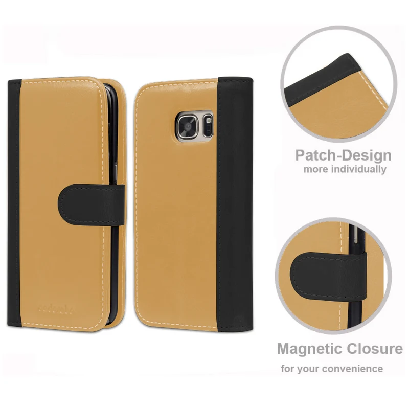 Cadorabo Hülle kompatibel mit Samsung Galaxy S7 Schutzhülle mit Standfunktion und Kartenfach im zweifarbigen Design
