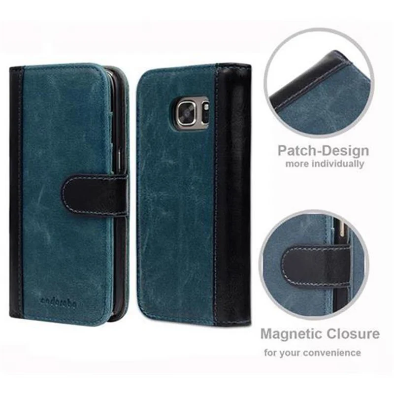 Cadorabo Hülle kompatibel mit Samsung Galaxy S7 Schutzhülle mit Standfunktion und Kartenfach im zweifarbigen Design