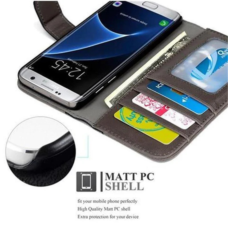Cadorabo Hülle kompatibel mit Samsung Galaxy S7 Schutzhülle mit Standfunktion und Kartenfach im zweifarbigen Design