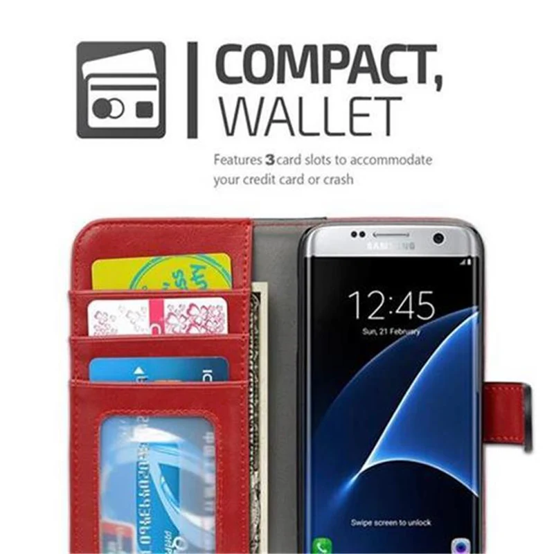 Cadorabo Hülle kompatibel mit Samsung Galaxy S7 Schutzhülle mit Standfunktion und Kartenfach im zweifarbigen Design