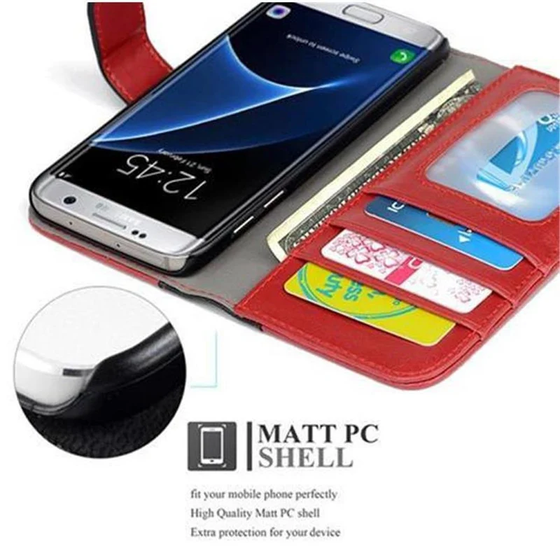 Cadorabo Hülle kompatibel mit Samsung Galaxy S7 Schutzhülle mit Standfunktion und Kartenfach im zweifarbigen Design